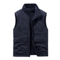 Herren Outdoor-Wende-Weste in Navyblau mit Fleece-Futter und praktischen Multi-Taschen - M / Dunkelblau