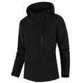 Waterproof black hooded outdoor jacket with adjustable cuffs and seamless zippers - M / Black