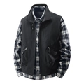 Classic black outdoor multi-pocket cargo vest for men with high collar and tactical style - M / Black