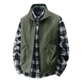 Army green multi-pocket utility vest with stand collar for outdoor hiking and fishing - M / Army Green