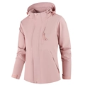 Waterproof lotus pink outdoor jacket with hooded drawstring and adjustable cuffs - M / Tops / Pink