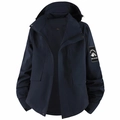 Donkerblauwe waterdichte windjack met capuchon en berg-embleem op de mouw voor heren - XXS / Heren Marineblauw