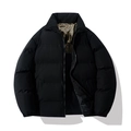 Doudoune d'hiver noire avec col montant et doublure à motifs pour plus de chaleur - S / Noir