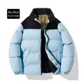 Doudoune d'hiver pour homme avec design bicolore bleu ciel et noir et col montant - S / Bleu Ciel