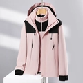 Giacca da trekking 3-in-1 impermeabile rosa e nera per uomo e donna all'aperto - XXS / Rosa