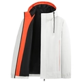 Veste de sport blanche avec doublure de capuche orange et détails de cordon réglable - M / Blanc Cassé
