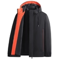Coupe-vent pour homme noir avec doublure orange contrastée et style sportif minimaliste - M / Noir