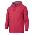 Men's red hooded outdoor jacket featuring windproof fabric and adjustable cuffs - S / Male Style / Red