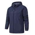 Chaqueta cortavientos azul marino impermeable con capucha y tela texturizada exterior - 3XL / Azul oscuro