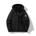 Veste outdoor 3-en-1 imperméable avec capuche et doublure polaire chaude en noir - XS / Noir Ultime