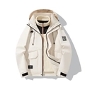 Veste outdoor 3-en-1 imperméable avec doublure polaire amovible et capuche beige - XS / Blanc perle