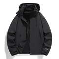 Waterdichte 3-in-1 outdoorjas voor heren en dames met uitneembare fleecevoering in zwart - XXS / Zwart