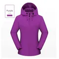 Coupe-vent extérieur violet pour femme avec capuche et poignets réglables en détail - S / Style Femme / Violet