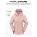 Veste de randonnée femme rose clair imperméable et coupe-vent avec capuche - S / Style Femme / Rose