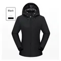 Veste coupe-vent noire à capuche pour femme avec fermeture éclair et cordons - S / Style Femme / Noir