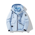 Light blue 3-in-1 waterproof outdoor jacket with detachable fleece lining and hood - XS / Moonlight Blue