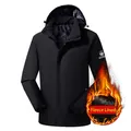 Veste coupe-vent noire pour homme avec capuche ajustable et doublure polaire chaude - M / Noir