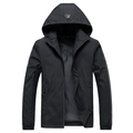 Veste à capuche noire pour homme avec motif Expedition et bandes de manches sport - M / Noir