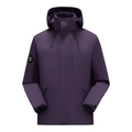 Veste à capuche 3-en-1 violet foncé pour couples avec poignets réglables et fermeture éclair - L / Pourpre Crépuscule Homme