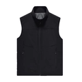 Chaleco de pesca negro para hombre secado rápido con multibolsillos y forro de malla - M / Negro