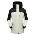 Three-in-one outdoor jacket in black and white contrast with hooded waterproof fabric - M / Tops / Women's White