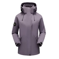 Women's 3-in-1 hiking jacket in purple featuring windproof hood and logo badge - M / Tops / Women's Night Purple