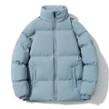 Lichtblauwe heren oversized gewatteerde jas met opstaande kraag en warme voering - M / Haze Blauw