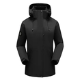 Men's 3-in-1 black hooded outdoor jacket with detachable liner and windproof shell - M / Women's Black