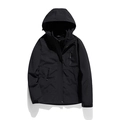 Three-in-one outdoor jacket in classic black with adjustable hood and fleece lining - M / Women's Black