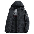 Veste à capuche isolée pour hommes avec motif camouflage et doublure thermique - M / Noir