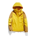 Bright yellow three-in-one waterproof outdoor jacket with warm fleece lining and hood - M / Women's Orange Yellow
