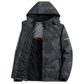 Veste d'hiver homme avec motif camouflage, capuche et doublure réfléchissant la chaleur - M / gris foncé