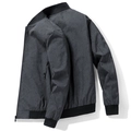 Chaqueta bomber para hombre gris oscuro con motivos de hojas y puños elásticos - M / gris oscuro