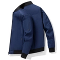 Chaqueta casual azul marino para hombre con cuello alto y gráfico en la manga estilo moderno - M / Azul oscuro