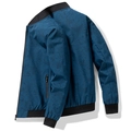 Chaqueta bomber para hombre azul marino con estampado de palmeras y bordes de canalé - M / Azul Marino