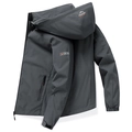 Men's dark gray windproof tactical jacket with detachable hood and adjustable cuffs - M / Dark Gray