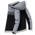Veste à capuche pour homme avec design color-block gris et noir et poches zippées - M / Gris clair