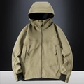 Veste softshell tactique kaki avec doublure polaire et design à capuche coupe-vent - M / Kaki