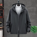 Giacca da uomo grigio scuro con cappuccio e fodera in pile e polsini regolabili - 7XL / Male Gray