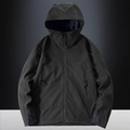 Veste softshell tactique noire pour homme avec capuche coupe-vent et polaire - M / Noir