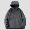 Veste softshell gris foncé pour homme avec doublure polaire, capuche et poches zippées - M / gris foncé