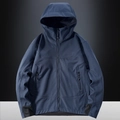 Veste softshell bleu foncé pour homme avec capuche et tissu coupe-vent imperméable - M / Bleu foncé