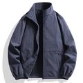 Giacca casual blu navy da uomo con colletto dritto e fodera in rete traspirante - M / Blu scuro