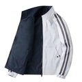 Veste décontractée réversible pour homme avec blocs de couleurs bleu et blanc - 3XL / Style Mince / Blanc Cassé