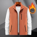 Warme Herren Winterweste mit Fleecefutter und Reißverschlusstaschen in Orange - M / Ziegelrot