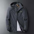 Veste à capuche de plein air coupe-vent pour homme en gris anthracite technique - L / gris foncé