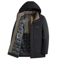 Veste à capuche imperméable pour hommes avec doublure chaude en graphène noir et marron - XL / Noir