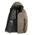 Parka d'hiver pour hommes kaki à capuche avec doublure thermique et tissu coupe-vent durable - XL / Marron