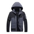 Men's outdoor sports windbreaker in dark grey and black contrast with mesh lining - Men's Dark Grey / L