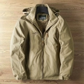Veste à capuche d'extérieur kaki pour hommes, coupe-vent avec fermeture éclair et mesh - M / Kaki